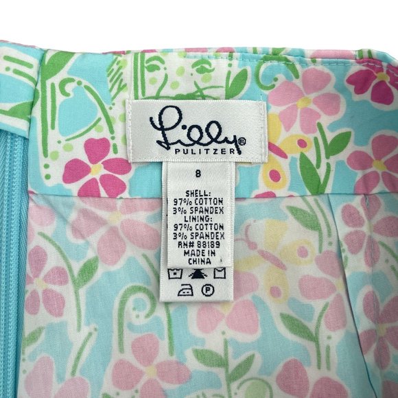 Lilly Pulitzer Kimilyn Skort Wave Blue Floral Tiger, Size 8 NWT - Picture 2 of 7